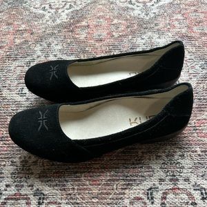 Kuru arch support black slip-on comfort suede ballet loafer size 8